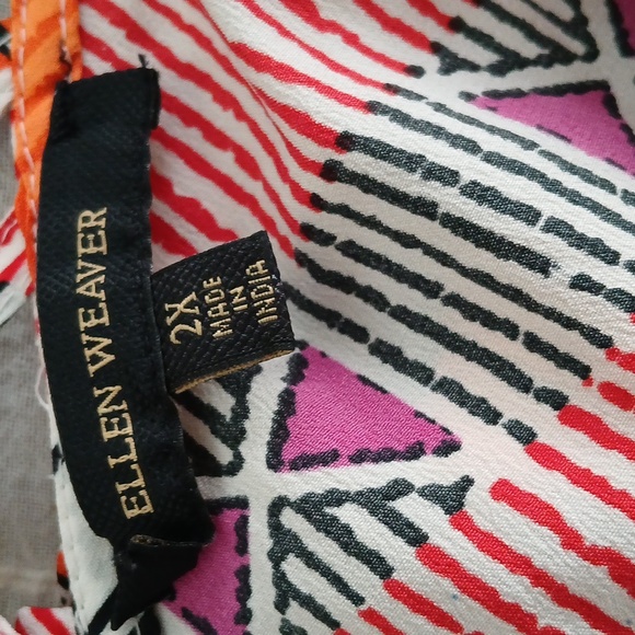 Ellen Weaver Geometric wide leg spaghetti strap romper jumpsuit Sz 2X - Picture 5 of 5